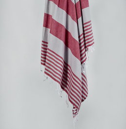 Mijölnir Toalla de playa Fouta Sultan - Gris, Rojo